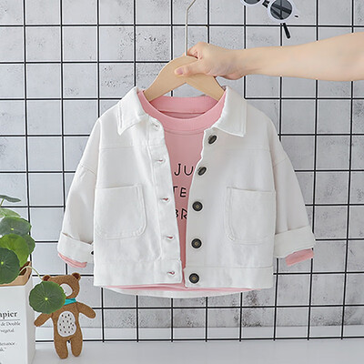 Spring Autumn Children Girls Solid Color Wear Denim Tops Bottoming Long-Sleeved Lapel Jacket
Spring Autumn Children Girls Solid Color Wear Denim Tops Bottoming Long-Sleeved Lapel Jacket