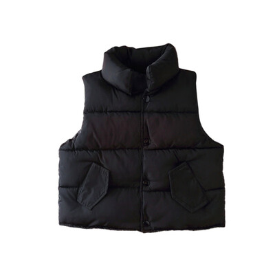 Autumn Winter Baby Kids 1-10Y Boy Girl Polyester Cotton Vest Coat Letter Printed Light Cotton-Padded Down Sleeveless Vest Jacket