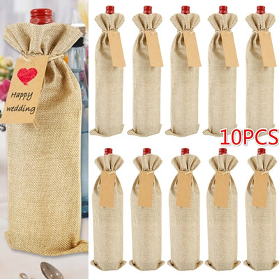 10PCS Burlap Wine Gift Bags Jute Drawstring Wine Bottle Covers with Tags&Ropes for Wedding Christmas Birthday Holiday Party
10PCS Burlap Wine Gift Bags Jute Drawstring Wine Bottle Covers with Tags&Ropes for Wedding Christmas Birthday Holiday Party