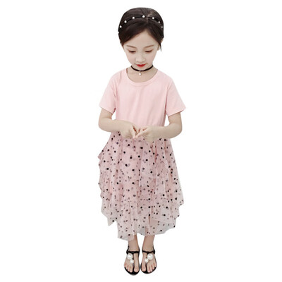 2-7T Children Summer Girls Cute Irregular Mesh Stitching Short Sleeve Sweet Princess Dot Print Dress
2-7T Children Summer Girls Cute Irregular Mesh Stitching Short Sleeve Sweet Princess Dot Print Dress