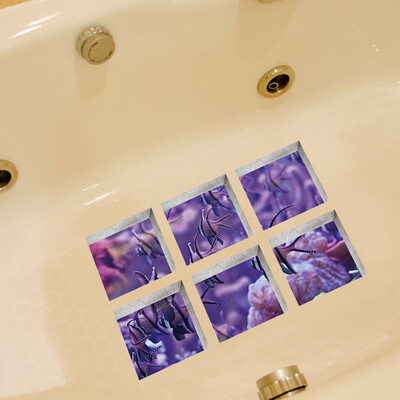 〖Follure〗6pcsNew Bath Tub Shower Stickers PVC Decals Applique Anti Skid Mural Home Decor