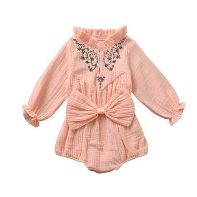 Autumn Winter Baby Girls Long Sleeve Rompers Bow Embroidered Solid Color Cute One-Pieces Jumpsuit Triangle Rompers For Baby
Autumn Winter Baby Girls Long Sleeve Rompers Bow Embroidered Solid Color Cute One-Pieces Jumpsuit Triangle Rompers For Baby