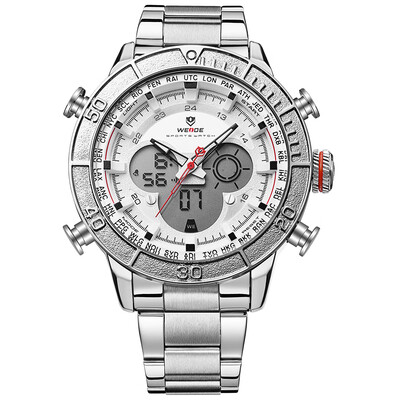 WEIDE WH6308 Dual Display Two Movement Quartz Digital Men Watch Sports 3ATM Waterproof 50mm Big Dial Large Face Week Calendar Alar
WEIDE WH6308 Dual Display Two Movement Quartz Digital Men Watch Sports 3ATM Waterproof 50mm Big Dial Large Face Week Calendar Alar