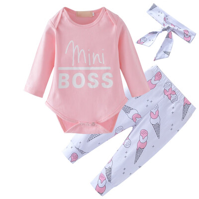 Spring Autumn Baby Girl Clothes Casual Letter Printing Fashion Newborn Clothes 3Pcs BodysuitTrousersHeadband Kids Outfit Set
Spring Autumn Baby Girl Clothes Casual Letter Printing Fashion Newborn Clothes 3Pcs BodysuitTrousersHeadband Kids Outfit Set