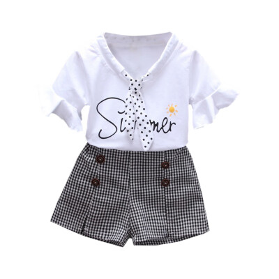 Girl Shorts Set Summer Children Baby Girls Casual Flare Sleeve Tops Letter Print T-shirtShorts Suits Costume Set
Girl Shorts Set Summer Children Baby Girls Casual Flare Sleeve Tops Letter Print T-shirtShorts Suits Costume Set