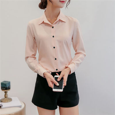 Office Ladies Autumn Blouse Women Elegant Button Down Turn-down Collar Long Full sleeve Solid Color Blouse
Office Ladies Autumn Blouse Women Elegant Button Down Turn-down Collar Long Full sleeve Solid Color Blouse