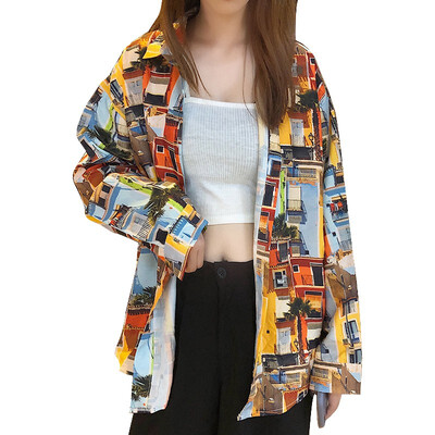 Fashion Women\s Print Shirt Lapel Long-sleeved Blouses Casual Loose Cardigan Blouse Tops
Fashion Women\s Print Shirt Lapel Long-sleeved Blouses Casual Loose Cardigan Blouse Tops