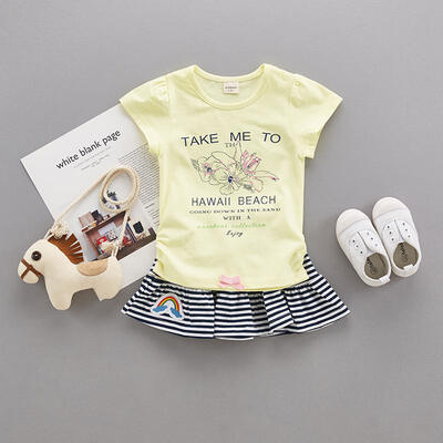 Baby Girls Sets Floral Short Sleeve Dress Two-Piece Children Girl Clothing Kids Costume
Baby Girls Sets Floral Short Sleeve Dress Two-Piece Children Girl Clothing Kids Costume