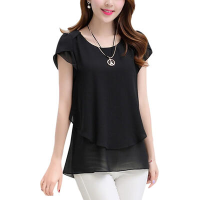 Women Chiffon Summer T-Shirt Versatile Round Collar Loose Solid Color Short-Sleeved Casual Wild Tops
Women Chiffon Summer T-Shirt Versatile Round Collar Loose Solid Color Short-Sleeved Casual Wild Tops
