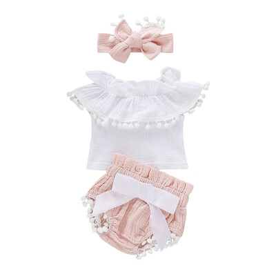 Summer Baby Sets y Girl Sleeveless Top And Briefs And Headband Kid Three-piece Outfit Set Casual Fashion Baby Girl Clothes
Summer Baby Sets y Girl Sleeveless Top And Briefs And Headband Kid Three-piece Outfit Set Casual Fashion Baby Girl Clothes