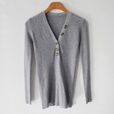 New Fashion Button V-neck Sweater Women Spring Autumn Solid Knitted Pullover Women Slim Soft Jumper Sweater Female Knit Tops
New Fashion Button V-neck Sweater Women Spring Autumn Solid Knitted Pullover Women Slim Soft Jumper Sweater Female Knit Tops
