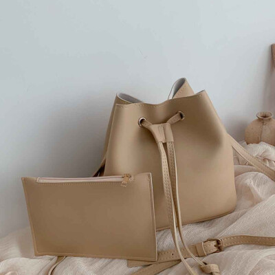 Tailored Womens New Solid Color Shoulder Messenger Bag 2PC Fashion Simple Bucket Bag
Tailored Womens New Solid Color Shoulder Messenger Bag 2PC Fashion Simple Bucket Bag