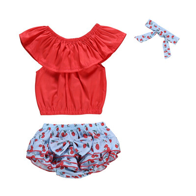 Summer Baby Girl Sleeveless Romper Cherry Print PP Pants with Bowknot Design Headband Costume
Summer Baby Girl Sleeveless Romper Cherry Print PP Pants with Bowknot Design Headband Costume