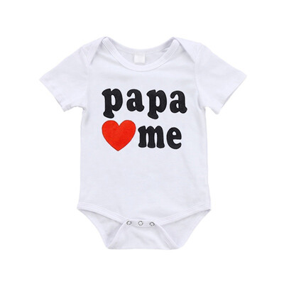Newborn Baby Clothes Short Sleeve Girl Boy Clothing I Love Papa Love Me Design 100Cotton Rompers de bebe Costumes White
Newborn Baby Clothes Short Sleeve Girl Boy Clothing I Love Papa Love Me Design 100Cotton Rompers de bebe Costumes White