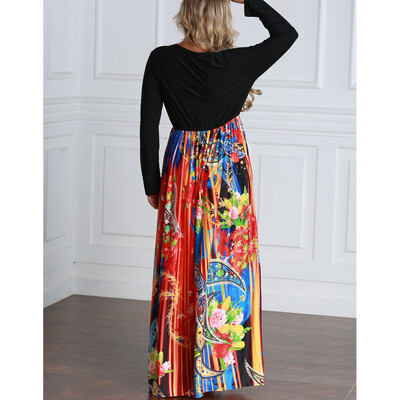 Women Maxi Long Dress Print Long Sleeves Pockets Elastic High Waist Plus Size Autumn Dress Vestidos
Women Maxi Long Dress Print Long Sleeves Pockets Elastic High Waist Plus Size Autumn Dress Vestidos