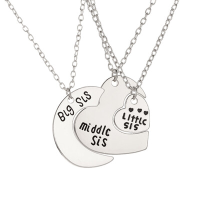 Silver Gold Necklace For Big Sister Middle Sister Little Sister Heart Moon Charm Pendant Necklace Family Jewelry
Silver Gold Necklace For Big Sister Middle Sister Little Sister Heart Moon Charm Pendant Necklace Family Jewelry