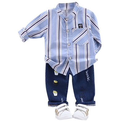 Baby Boys clothes Autumn Casual Set Long Sleeve Striped Print Shirt TopsCartoon Denim Pants Trouser Set Kids Clothes 2pcs
Baby Boys clothes Autumn Casual Set Long Sleeve Striped Print Shirt TopsCartoon Denim Pants Trouser Set Kids Clothes 2pcs