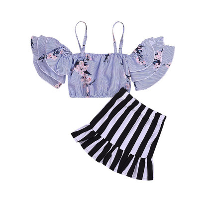 Summer Fashion Clothes Set 2PCS for Girls Short Sleeve T-shirt Casual Stripped Skirt Trendy Clothing Set
Summer Fashion Clothes Set 2PCS for Girls Short Sleeve T-shirt Casual Stripped Skirt Trendy Clothing Set