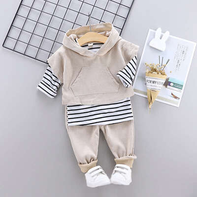 Newborn Baby Boys Print T-Shirt Sleeveless Hooded Sweatshirt Pants Striped Long Sleeve Infant kids Fall clothes 0-4Y Beige Blue
Newborn Baby Boys Print T-Shirt Sleeveless Hooded Sweatshirt Pants Striped Long Sleeve Infant kids Fall clothes 0-4Y Beige Blue