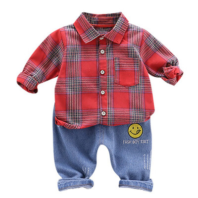 baby clothes sets 2pcs Autumn Children Boys clothes Casual Long Sleeve Plaid Print Shirt TopsCartoon Denim Pants Trouser Set
baby clothes sets 2pcs Autumn Children Boys clothes Casual Long Sleeve Plaid Print Shirt TopsCartoon Denim Pants Trouser Set