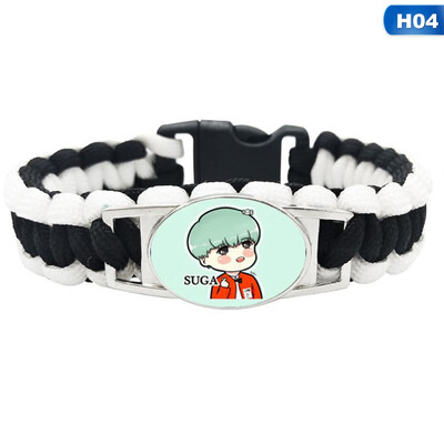 KPOP BTS Black White Woven Bracelet Punk Style Bracelet Cartoon Pattern Pendant Bracelet Hot Gift
KPOP BTS Black White Woven Bracelet Punk Style Bracelet Cartoon Pattern Pendant Bracelet Hot Gift