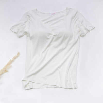 Women Summer T-Shirts Solid Modal Chest Pad Built In T-shirt O-Neck Short Sleeve Women Tee Tops Breathable Cotton Clothes
Women Summer T-Shirts Solid Modal Chest Pad Built In T-shirt O-Neck Short Sleeve Women Tee Tops Breathable Cotton Clothes
