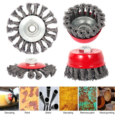Willstar 4Pcs Rotary Twist Knot Flat Cup Steel Wire Wheel Brush Set For Angle Grinder Rust Paint Removal
Willstar 4Pcs Rotary Twist Knot Flat Cup Steel Wire Wheel Brush Set For Angle Grinder Rust Paint Removal
