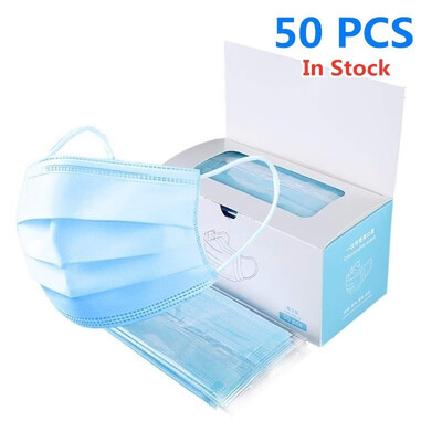 50Pcs 3-Ply Disposable Face Mask Dust Mask Flu Face Masks with Elastic Ear Loop for All People
50Pcs 3-Ply Disposable Face Mask Dust Mask Flu Face Masks with Elastic Ear Loop for All People