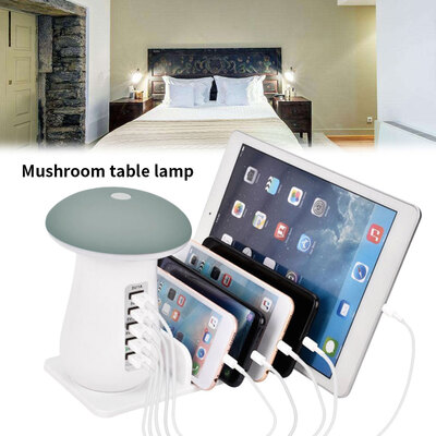 5Port 5V 30 Multi Port USB Charger Mushroom Night Lamp USB Charging Station Dock QC 30 Quick Charger for Mobile Phone&Tablet
5Port 5V 30 Multi Port USB Charger Mushroom Night Lamp USB Charging Station Dock QC 30 Quick Charger for Mobile Phone&Tablet