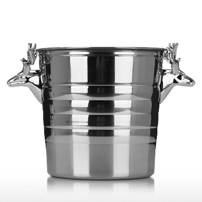 Ice Bucket with Silvery Deer Head Stainless Steel Sculpture Bar Tool Home Tool Wine Bucket Champagne Bucket
Ice Bucket with Silvery Deer Head Stainless Steel Sculpture Bar Tool Home Tool Wine Bucket Champagne Bucket