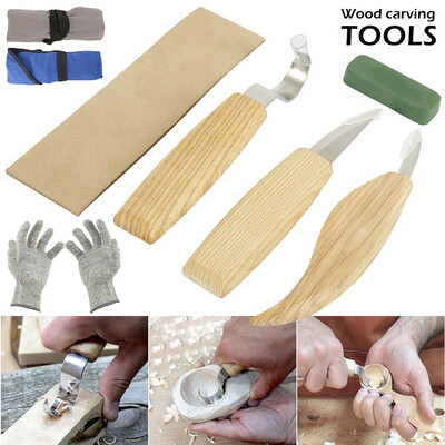 7pcs Wood Carving Tools Set Hand Wood Carving Knife Tools Hook Spoon Knife Whittling Knives with Bag Gloves
7pcs Wood Carving Tools Set Hand Wood Carving Knife Tools Hook Spoon Knife Whittling Knives with Bag Gloves