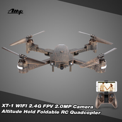 Attop XT-1 WIFI 24G 6-axis Gyro FPV 20MP Camera 3D Flip Altitude Hold Foldable RC Quadcopter
Attop XT-1 WIFI 24G 6-axis Gyro FPV 20MP Camera 3D Flip Altitude Hold Foldable RC Quadcopter