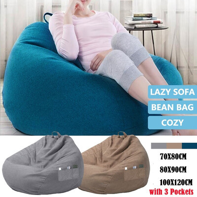 New Large Bean Bag Sofa Cover Lounger Chair Sofa Ottoman Seat Living Room Furniture Cover with 3 Pockets
New Large Bean Bag Sofa Cover Lounger Chair Sofa Ottoman Seat Living Room Furniture Cover with 3 Pockets