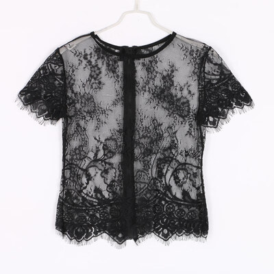 Summer Sexy Women Blusas Femininas Black short Sleeve V Neck Sexy Vintage Lace Blouse Hollow Out Zipper Back Crop Top Clubwear
Summer Sexy Women Blusas Femininas Black short Sleeve V Neck Sexy Vintage Lace Blouse Hollow Out Zipper Back Crop Top Clubwear
