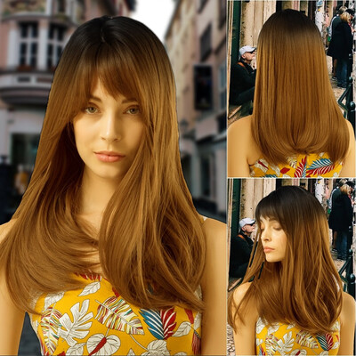 1 Pc Split Air Bangs Wig with Hair Net Long Straight Light Brown Wig High Density Wigs
1 Pc Split Air Bangs Wig with Hair Net Long Straight Light Brown Wig High Density Wigs