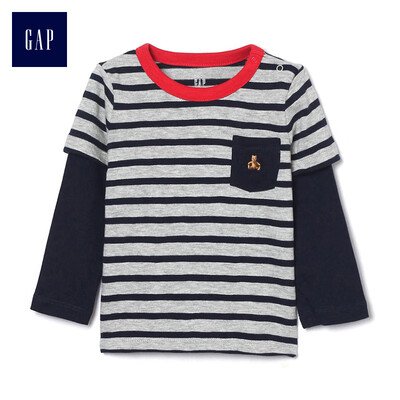 GAP flagship store childrens clothing baby cotton long-sleeved T-shirt male baby striped fake two-piece shirt 399712 light gray gray 73cm 6-12 months
GAP flagship store childrens clothing baby cotton long-sleeved T-shirt male baby striped fake two-piece shirt 399712 light gray gray 73cm 6-12 months