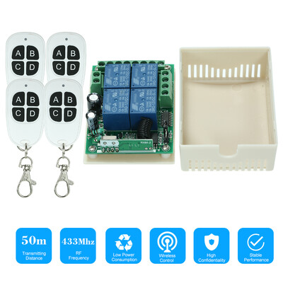 433Mhz DC 12V 4CH Universal Relay Wireless RF Remote Control Switch Receiver Module&5PCS 4 Key RF 433 Mhz Transmitter Fixed Co
433Mhz DC 12V 4CH Universal Relay Wireless RF Remote Control Switch Receiver Module&5PCS 4 Key RF 433 Mhz Transmitter Fixed Co