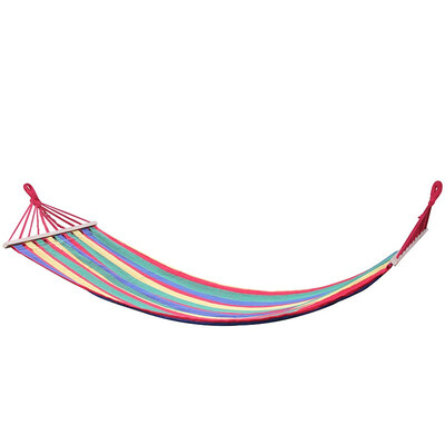 Outdoor Anti-rollover Canvas Swing Camping Single Camping Portable Folding Hammock Rainbow Stripe Wooden Hammock
Outdoor Anti-rollover Canvas Swing Camping Single Camping Portable Folding Hammock Rainbow Stripe Wooden Hammock