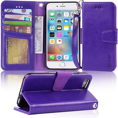 Arae Case for iPhone 6s iPhone 6 Premium PU Leather Wallet case Wrist Strap Flip Folio with ID&Credit Card Pockets
Arae Case for iPhone 6s iPhone 6 Premium PU Leather Wallet case Wrist Strap Flip Folio with ID&Credit Card Pockets