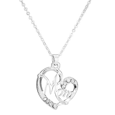 Fashion Mom Letters Heart-shaped Pendant Embedded Diamond Necklace for Mother Jewelry Gift
Fashion Mom Letters Heart-shaped Pendant Embedded Diamond Necklace for Mother Jewelry Gift