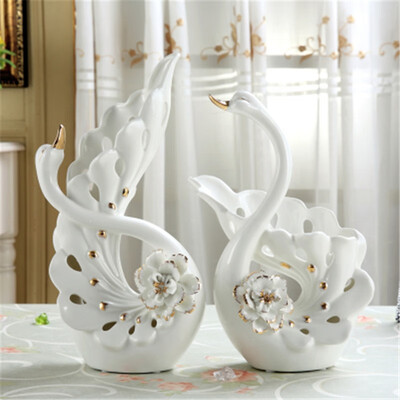 European ceramic couple swan ceramic flower inserted figurines home interior decor crafts ornaments wedding gifts decorations
European ceramic couple swan ceramic flower inserted figurines home interior decor crafts ornaments wedding gifts decorations