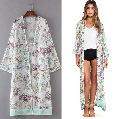 New Women Chiffon Loose Cardigan Open Front Floral Print Long Sleeves Thin Vintage Casual Outerwear BlackWhite
New Women Chiffon Loose Cardigan Open Front Floral Print Long Sleeves Thin Vintage Casual Outerwear BlackWhite