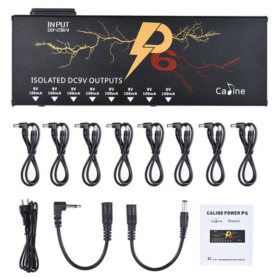 Caline P6 8 Isolated DC 9V Output Guitar Effect Power Supply Station with Short Circuit Protection
Caline P6 8 Isolated DC 9V Output Guitar Effect Power Supply Station with Short Circuit Protection