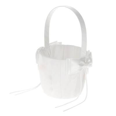 Ivory White Satin Wedding Flower Girl Basket with Bowknot Decoration Wedding Supplies
Ivory White Satin Wedding Flower Girl Basket with Bowknot Decoration Wedding Supplies