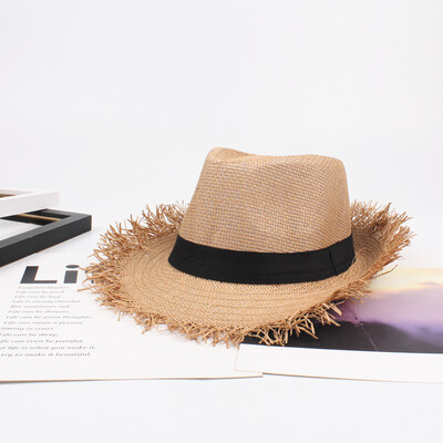 Women Summer Sun Hat Straw Fedora Raw Brim Fringing Adjustable Summer Beach Holiday Cap
Women Summer Sun Hat Straw Fedora Raw Brim Fringing Adjustable Summer Beach Holiday Cap