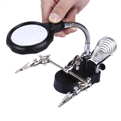 Magnifying Glasses 35X 12X Magnifier Loupe with LED Light Alligator Clip Soldering Iron Stand
Magnifying Glasses 35X 12X Magnifier Loupe with LED Light Alligator Clip Soldering Iron Stand