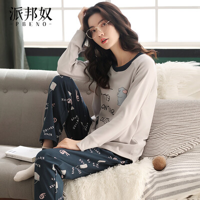 Pabangu pajamas womens cotton long-sleeved spring 19 new product set cartoon Korean casual loose outer wear home service suit 70912117 gray
Pabangu pajamas womens cotton long-sleeved spring 19 new product set cartoon Korean casual loose outer wear home service suit 70912117 gray