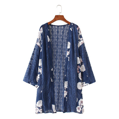 New Women Chiffon Kimono Cardigan Floral Print Hollow Out Loose Outerwear Beachwear Bikini Cover Up Blue
New Women Chiffon Kimono Cardigan Floral Print Hollow Out Loose Outerwear Beachwear Bikini Cover Up Blue