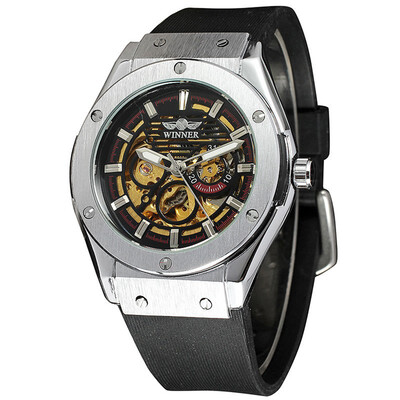 WINNER Luminous Luxury Automatic Mechanical Men Watch Skeleton Self-Winding Sports Style Men Casual Wristwatch Rubber Band Masculi
WINNER Luminous Luxury Automatic Mechanical Men Watch Skeleton Self-Winding Sports Style Men Casual Wristwatch Rubber Band Masculi