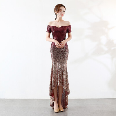 Front Short Back Long Mermaid Evening Dress Fashion Boat Neck Gradient Color Sequin Party Dinner Long Evening Dress
Front Short Back Long Mermaid Evening Dress Fashion Boat Neck Gradient Color Sequin Party Dinner Long Evening Dress